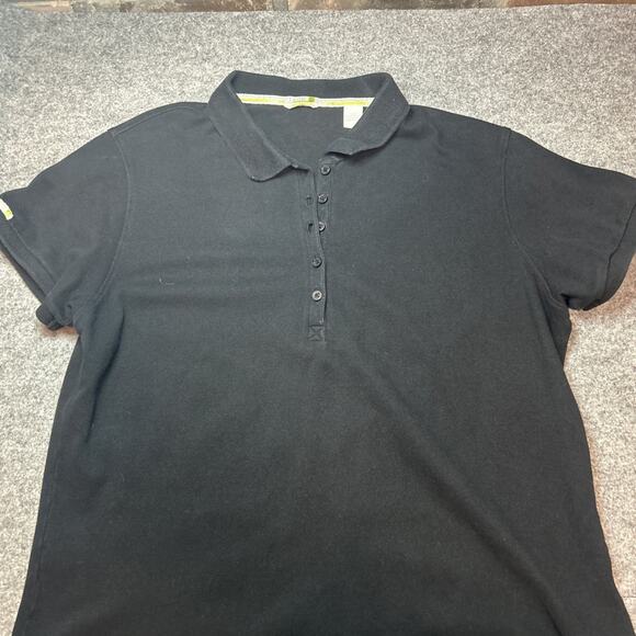 IZOD FLEX Shirt Womens Large Black Short Sleeve Pullover Golf Polo - Picture 1 of 15